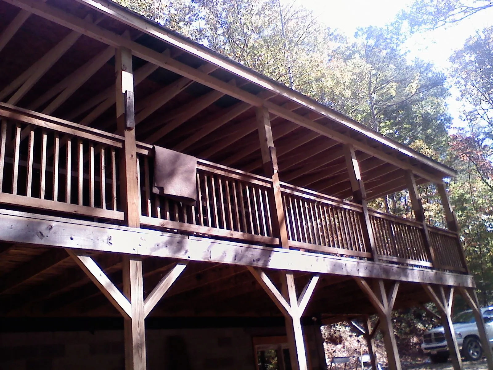 Timber framing under a new elevated porch and deck — Roof Leak Repair in Rigby by Roofing Brothers